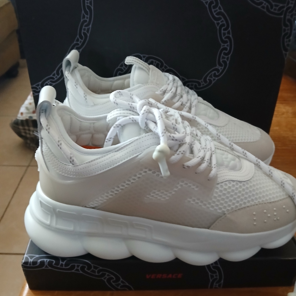 Versace Cream and White Sneakers